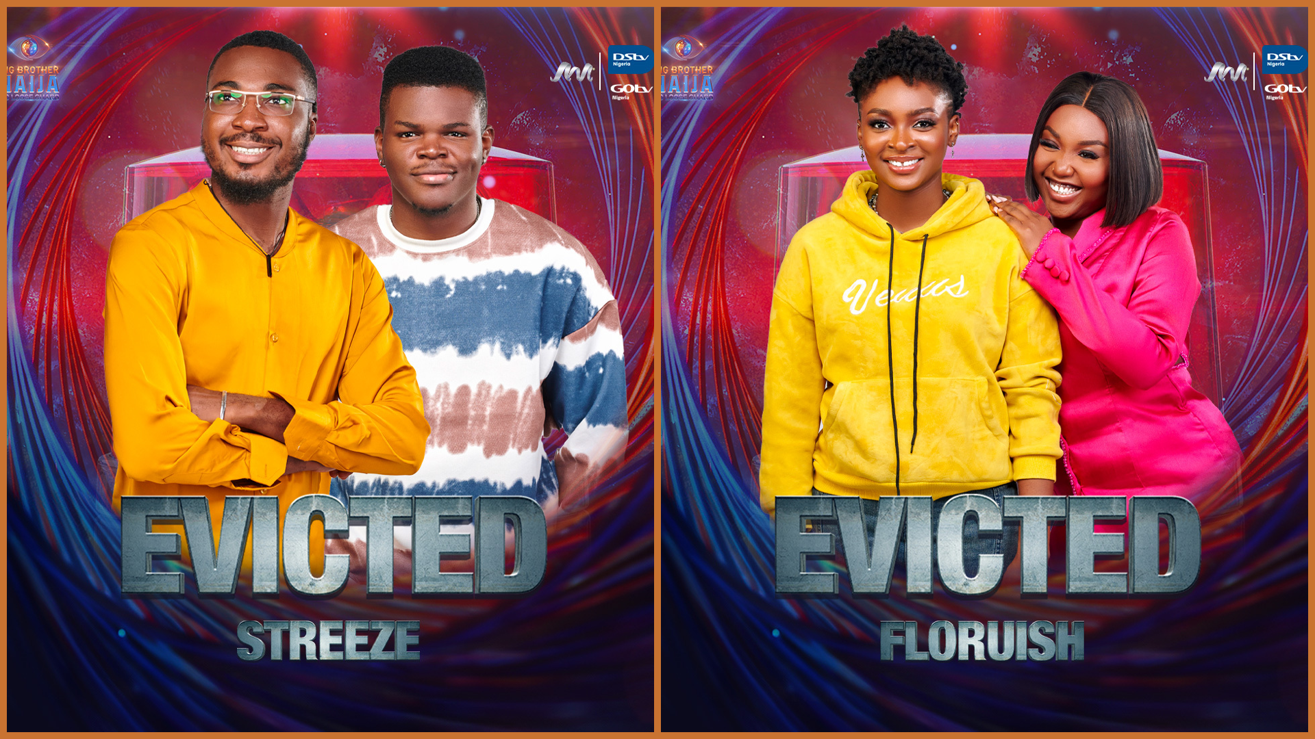 Streeze pair and Flourish pair have been evicted from the Big Brother Naija house