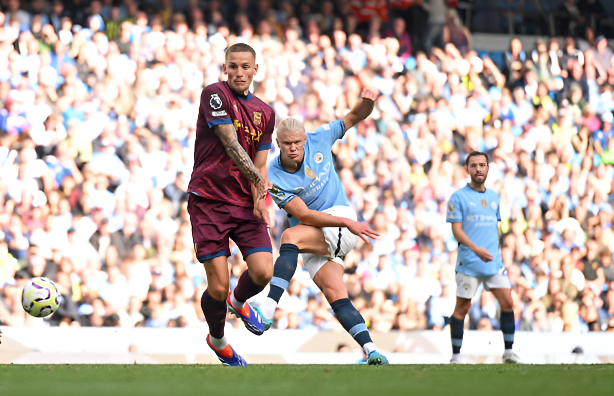 Erling Haaland in action for Manchester City in win over Ipswich Town