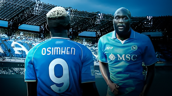 Lukaku projected in a Napoli shirt while Osimhen is in a Chelsea shirt as fans shows off their creativity whilst anticipating a breakthrough in the deal.