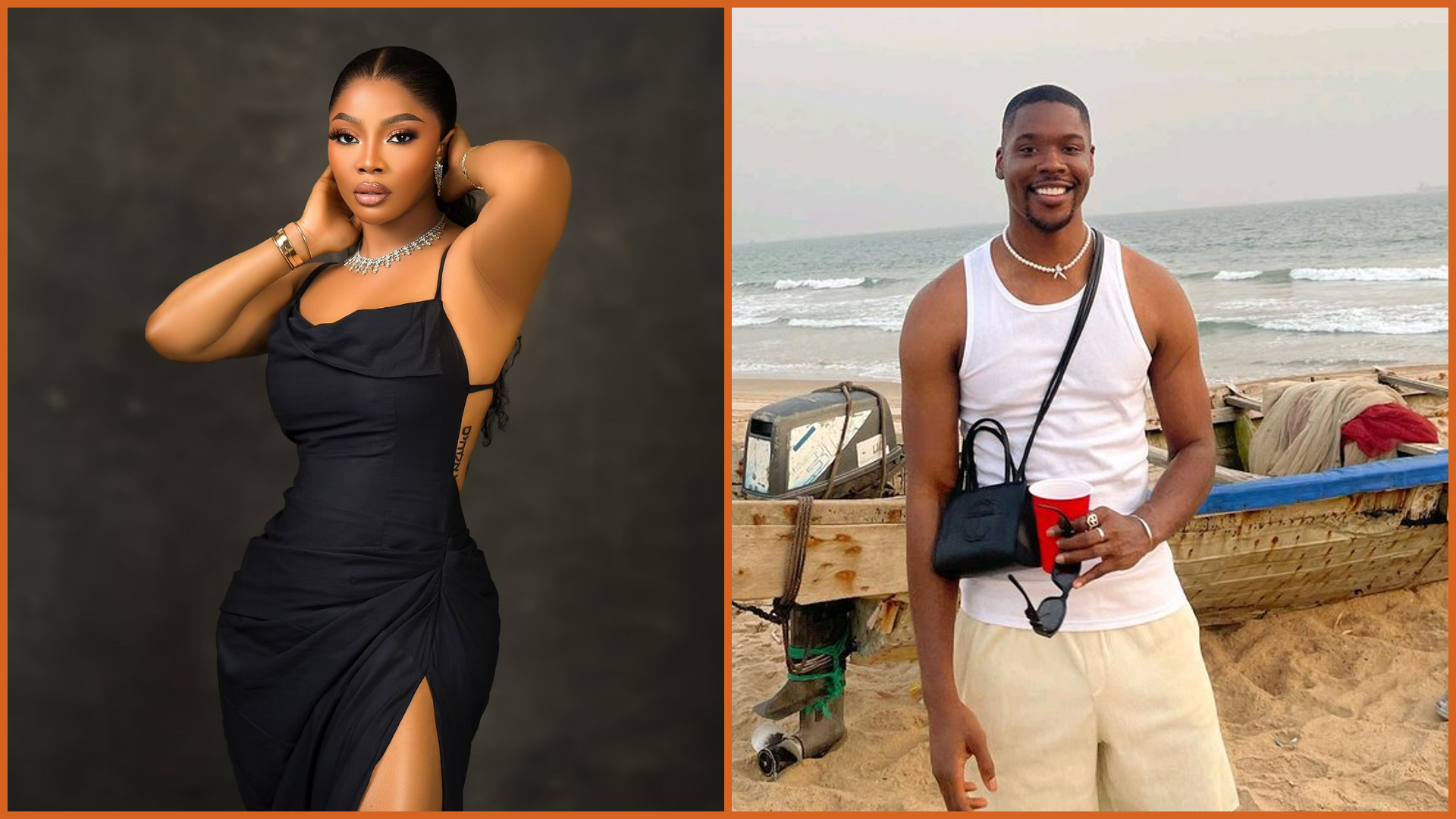 Media personality, Toke Makinwa flirts with Big Brother Naija housemate, Shaun during her visit to the house
