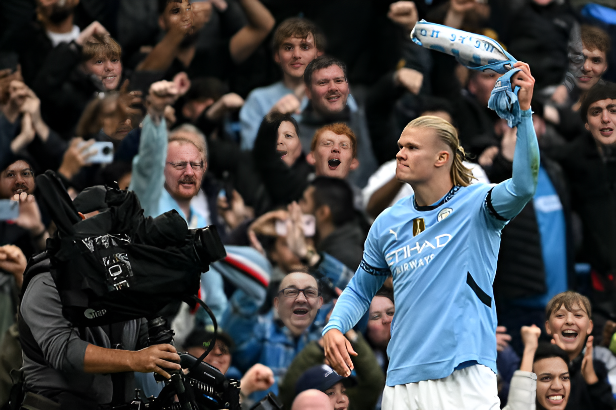 Haaland becomes the 19th Manchester City player to reach the 100-goal milestone.