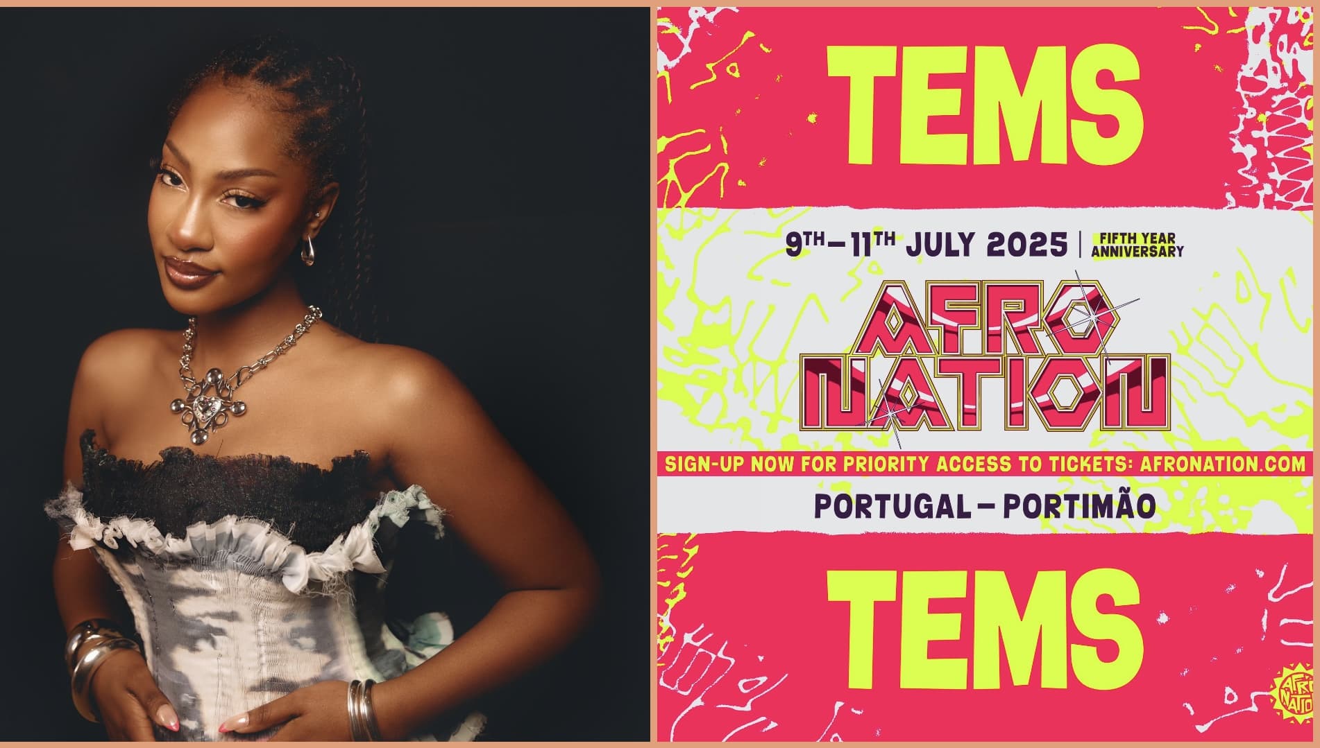 Popular singer Tems set to headline the 2025 Afro Nation music festival 
