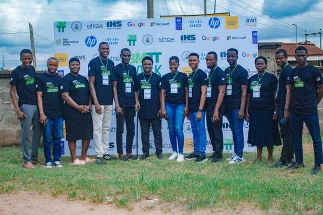 3MTT Hackathon participants in branded shirts at a Tech for Good event.