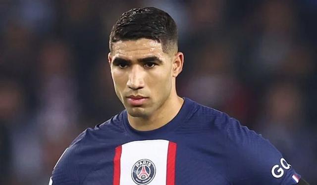 Achraf Hakimi during a Paris Saint-Germain match as he prepares to face trial in France over a 2023 rape allegation.
