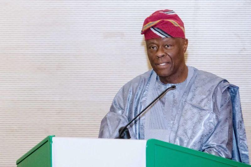 Finance Minister Wale Edun speaking at the Nigerian Revenue Service management retreat in Abuja.