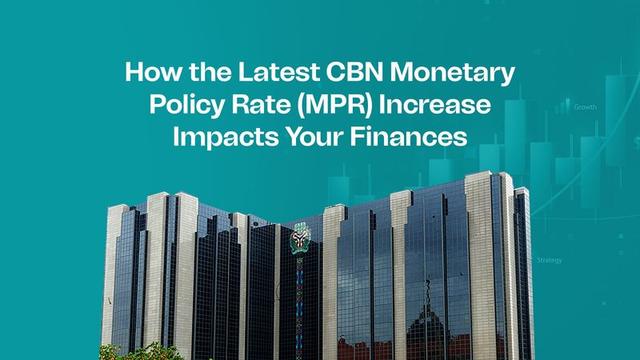 Illustration of Nigerian naira, bank interest rates and financial charts representing the impact of the CBN's monetary policy on loans and savings.