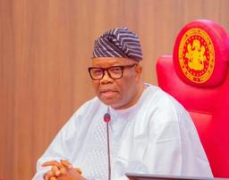 Senate President Godswill Akpabio speaking at a reception in Uyo while addressing criticism of the proposed Electoral Act 2026.