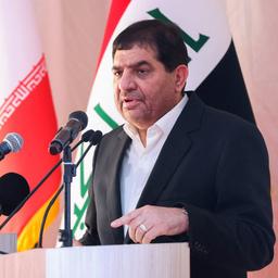 Mohammad Mokhber speaking on Iranian state television, reaffirming Tehran’s refusal to negotiate with the United States.