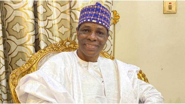 Mukhtar Shagari speaking during an Arise Television interview discussing Siminalayi Fubara’s withdrawal from the APC governorship primaries.