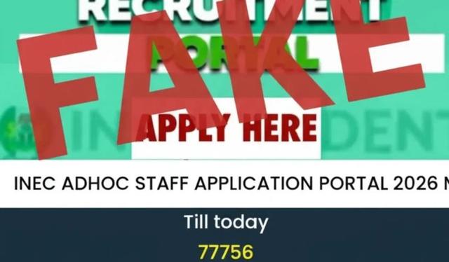 INEC disowns fake 2026 ad-hoc recruitment portal circulating online.