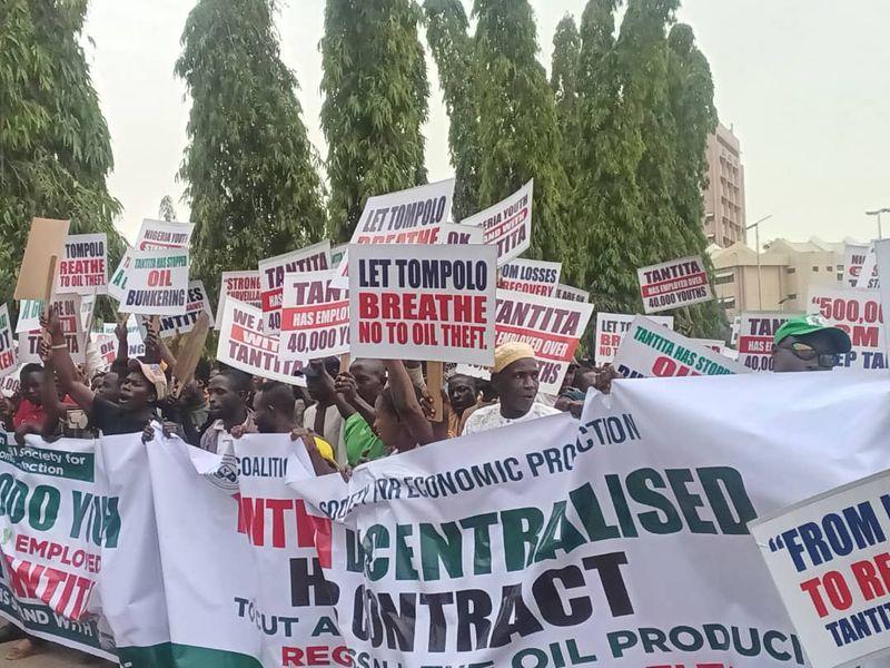 Tension in National Assembly as protest erupts over crude oil theft and pipeline contracts.