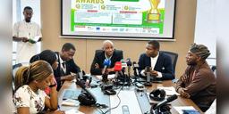 ECOWAS officials address journalists at a Startup Awards press briefing in Abuja.