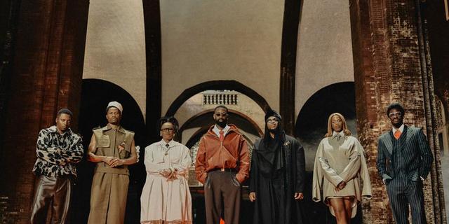 Seven Hennessy Cypher 2026 artists standing together on the Johannesburg video set.