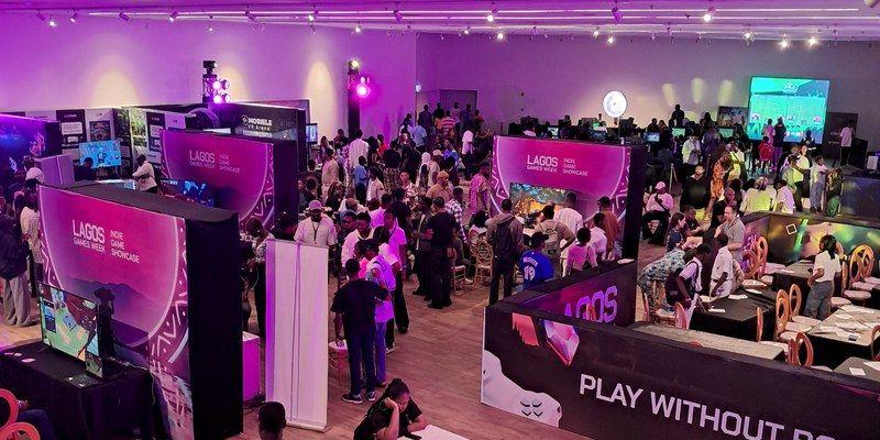 Crowds at Lagos Games Week 2026 inside the National Theatre, Lagos